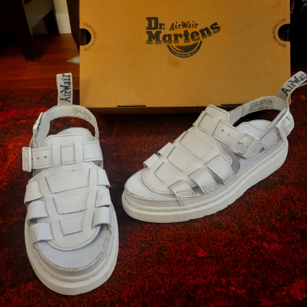 Dr. Martens White Sandals